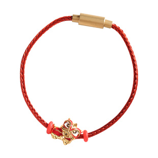 灵机麦玲玲醒狮手链红绳故宫文创男女防水钢丝红手绳情人节礼物