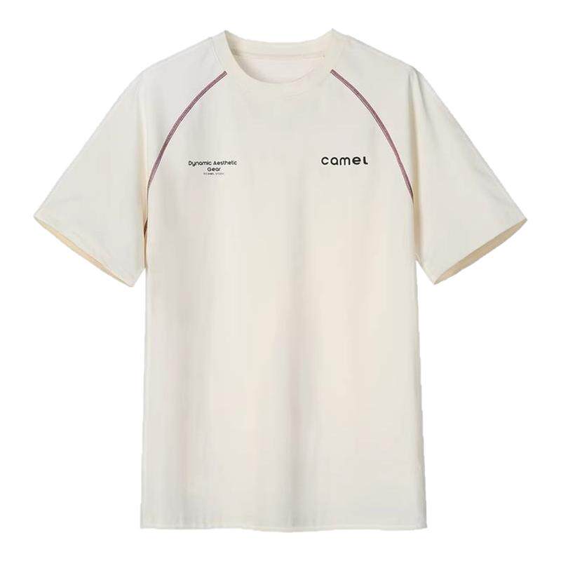 骆驼速干T神运动t恤速干短袖男款夏季抗菌冰感撞色吸湿哈苏线上衣