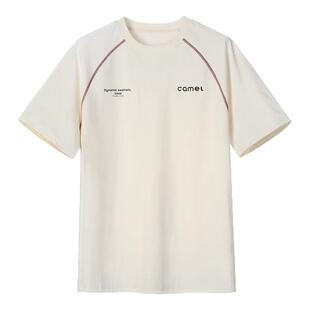 骆驼运动休闲t恤男女同款哈苏线短袖2026夏季新款速干宽松情侣装