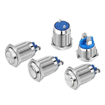 小型圆形按钮开关自锁复位螺丝脚