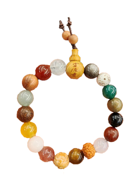 杭州灵官方四代十八籽菩提手隐串流通处18籽佛珠手链十八寺子正品