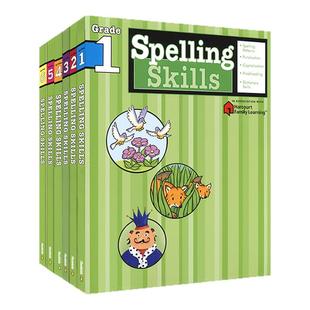 Harcourt Family Learning Spelling Skills Grade 美国哈考特家庭辅导拼写技巧专项 1-6年级练习册 提高阅读写作 英文原版进口