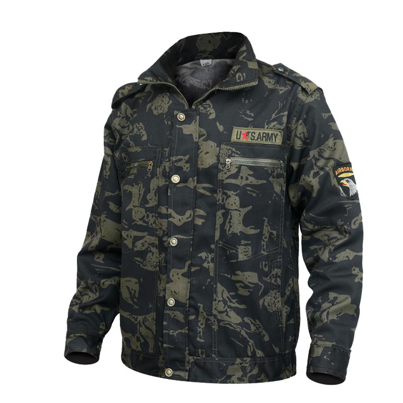 工作服外套男迷彩服春秋加厚长袖上衣汽修工地耐磨劳保服夹克工装