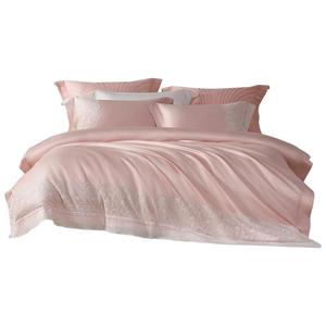 水星家纺100支双股长绒棉婚庆四件套结婚全棉套件轻奢提花床品