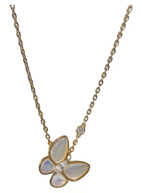 白贝母蝴蝶项链Buttefly锁骨链