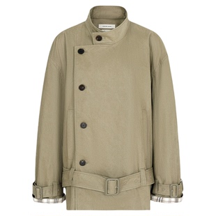 concise-white简白 26春夏新款女士斜门襟短风衣外套银泰  301257