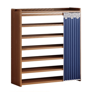 鞋架多层家用门口入户门玄关楼道室内防尘楠竹鞋柜收纳柜一体靠墙