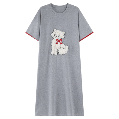 浪莎带胸垫一体女士纯棉短袖睡裙