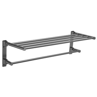 枪灰色304不锈钢折叠毛巾架浴巾架免打孔卫生间置物架浴室架子