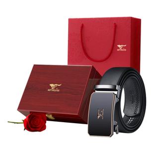 生日礼物送男友爸爸男生七匹狼皮带高档礼盒结婚男士实用真皮腰带