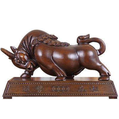 商务礼品摆件招财牛木雕客厅办公
