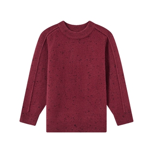 多多家男童毛衣针织衫秋冬款2025冬装新款儿童中大童红色新年上衣