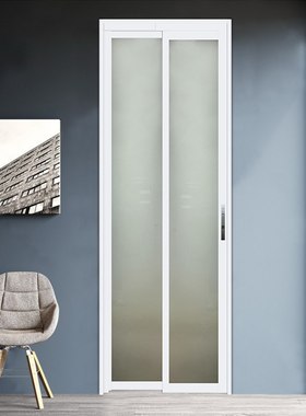 黑色pd门平开推拉门一体卫生间折叠门定制无轨厨房门隔断门极窄