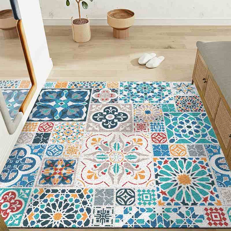 复古砖入户门地垫耐脏防滑蹭土进门丝圈脚垫玄关家用地毯批发