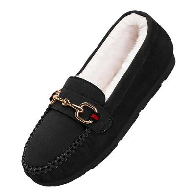 加绒加厚豆豆鞋女防寒冬季