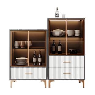 轻奢餐边柜现代简约酒柜一体靠墙橱柜高柜实木2026新款客厅茶水柜