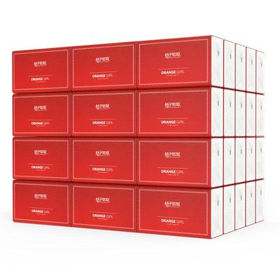 桔子姑娘家用抽纸30大包餐巾纸300张可擦手整箱批发卫生纸实惠装