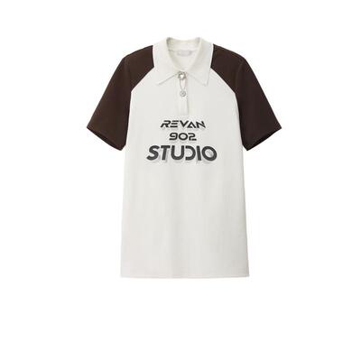 REVAN芮范设计师款复古学院风撞色连衣裙RM11101146