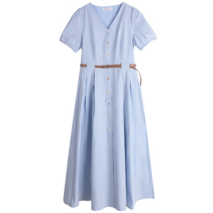 胖莹大码女装法式V领通勤显瘦高级感收腰优雅温柔洋气长款连衣裙