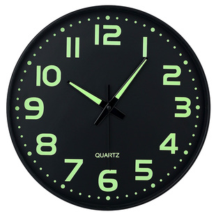 夜光挂钟卧室静音创意钟表客厅石英钟家用简约挂墙时钟壁钟挂表