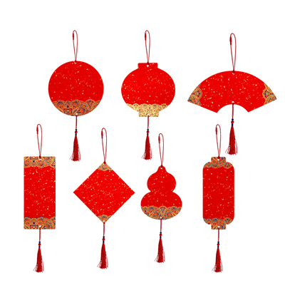 古风宣纸书签空白卡纸古典中国风卡片手写红纸书法马年新年祝福愿望自制福签祈愿文创手工diy材料包高档精致