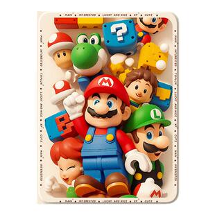 适用苹果ipad平板保护壳ipadpro11寸ipadair6保护套air5马里奥10代9卡通8高级ipadmini7硅胶mini4迷你2带笔槽