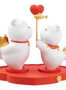 故宫淘宝天作之合宫猫摆件