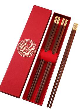 结婚喜筷红色婚宴用龙凤筷