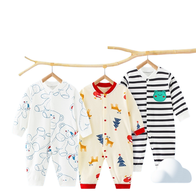 春秋婴儿连体衣纯棉长袖