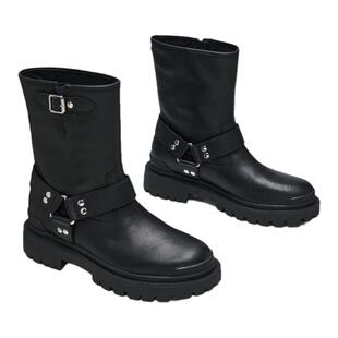 白鹿Steve Madden思美登GRIPPER女鞋风圆头骑士靴西部靴