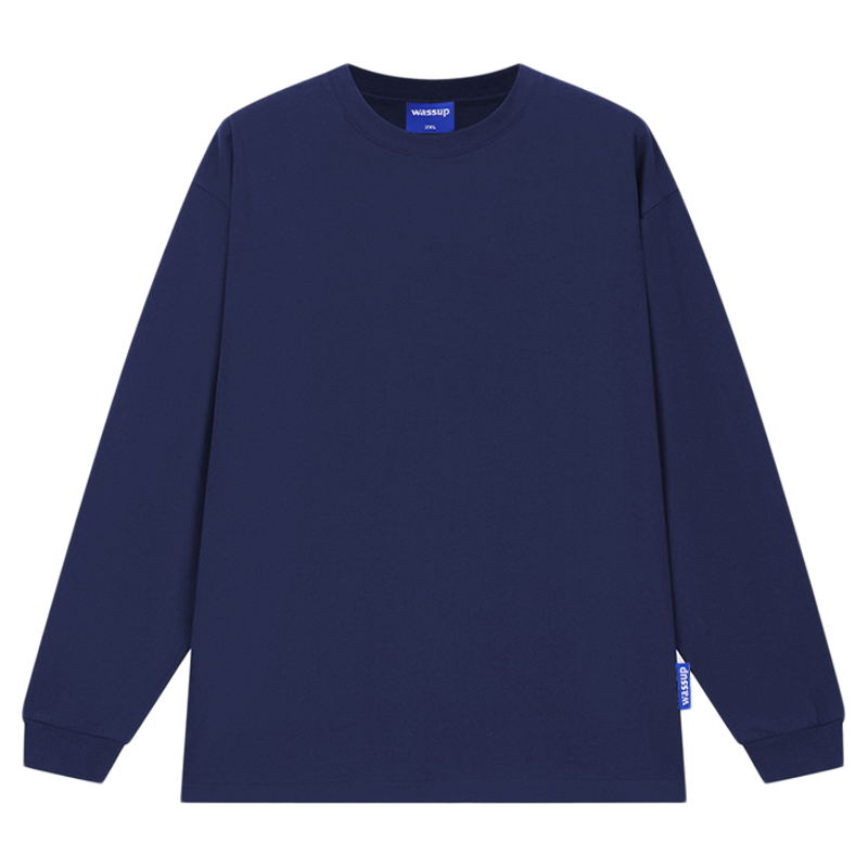 WASSUP潮牌纯棉重磅美式长袖T恤女春秋2025新款宽松休闲打底上衣