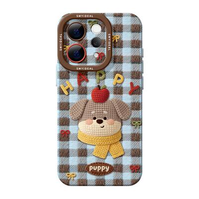 适用vivos50手机壳女款s30pro保护套vivo s16e全包18防摔s15/s12高级s18硅胶软s17外壳新年19小狗格子新款s20