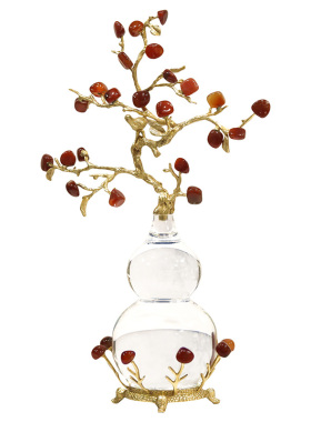 电视柜中式喜事枝头装饰葫芦摆件