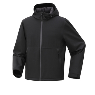 【LLEXP】鹅绒服简约运动风连帽羽绒服男短款黑色保暖外套冬季新