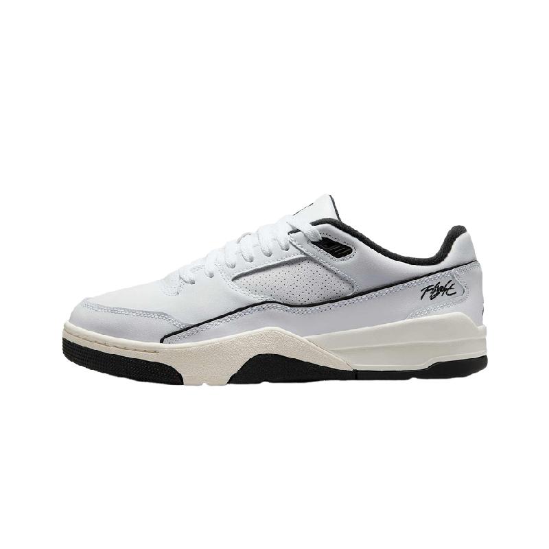 Nike耐克男鞋JORDAN FLIGHT COURT 白黑 低帮复古板鞋HF3255-100