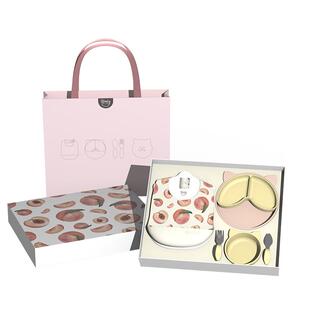 Qlittle宝宝餐具礼盒婴儿学吃饭套装辅食周岁礼物1-3岁礼盒套装