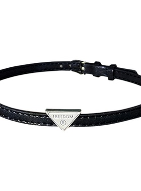 S925纯银高级三角皮绳项圈