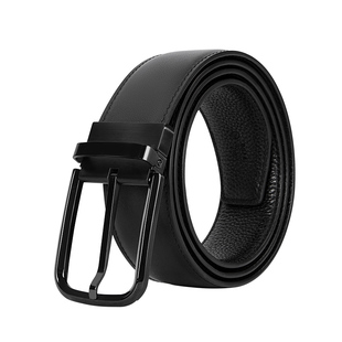 GIONAR男士商务皮带不锈钢真皮商务正装腰带公职人员头层牛皮裤带