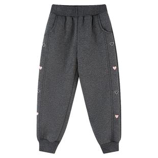 笛莎童装女童长裤官方冬装新款儿童女孩加绒加厚羊羔绒束脚卫裤子