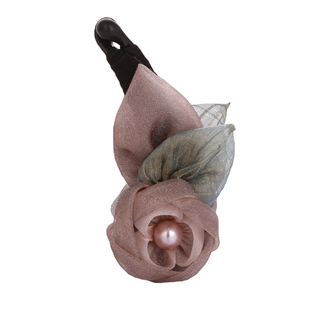 韩国版新款玫瑰花香蕉夹竖夹马尾发夹布艺带齿防滑中大号成人扭夹