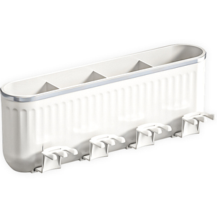 牙刷置物架架子牙膏刷牙杯子壁挂式免打孔家庭漱口杯一家四口放置