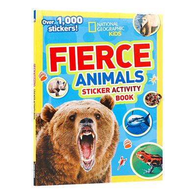 英文原版 National Geographic Kids Fierce Animals Sticker Activity Book 国家地理儿童凶猛的动物贴纸活动书 含1000个贴纸