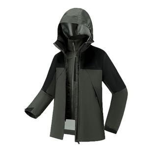 迪卡侬儿童SH500三合一冲锋衣秋冬保暖抓绒男童女童防风外套KIDS