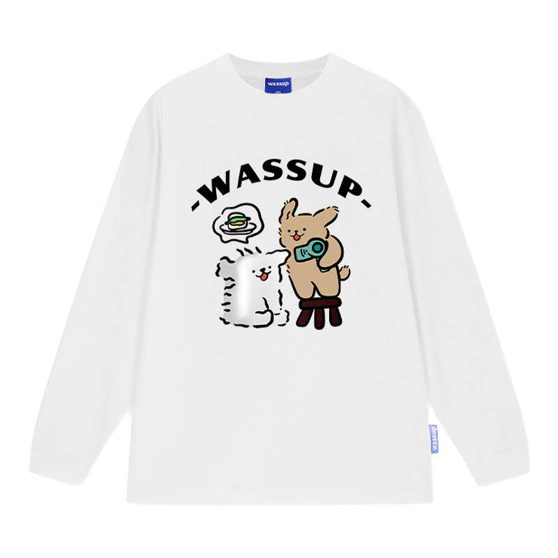 WASSUP卡通重磅男女长袖T恤衫