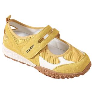 星期六魔术贴玛丽珍女鞋夏新款镂空透气休闲凉鞋网面镂空百搭单鞋