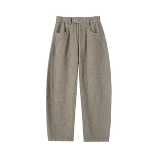 NYHSUGOO/南乙秋冬含绵羊毛设计斜纹绒感面料西裤男士3952休闲裤