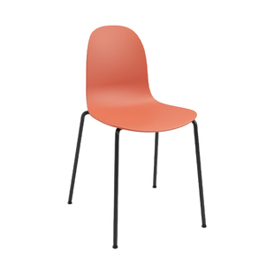 森川家具小蛮腰设计师塑料餐椅现代简约家用铁艺休闲手提靠背椅子