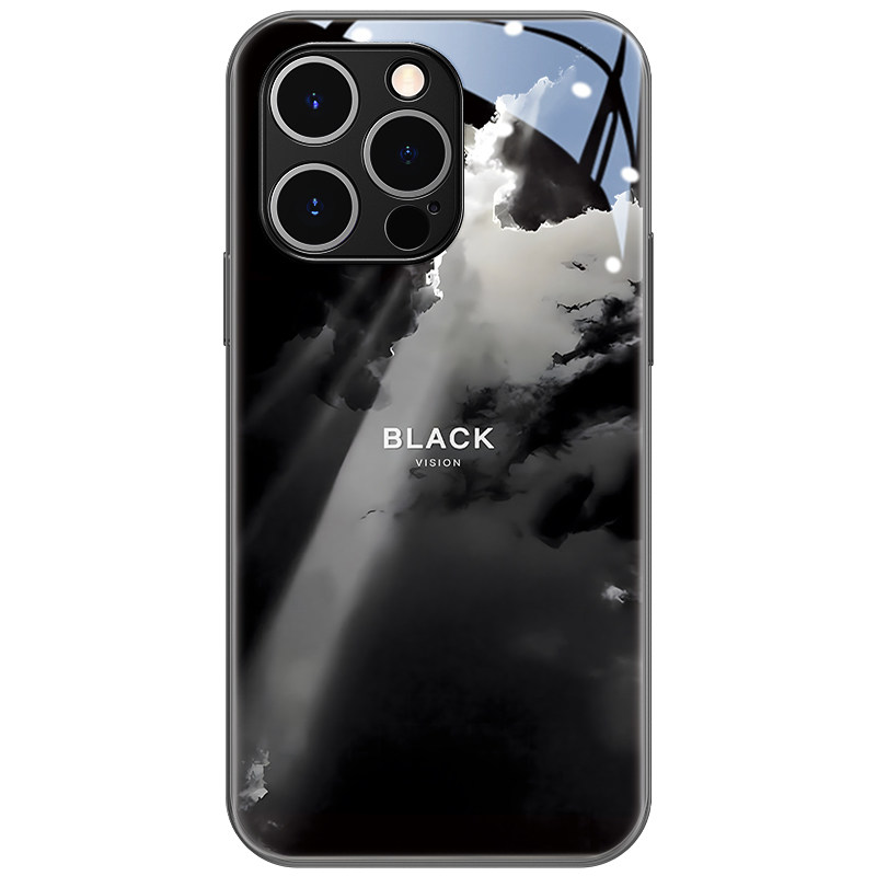 暗黑风苹果15手机壳iphone17promax新款男13适用玻璃12pm小众高级感16潮牌x黑色xr风景8plus潮简