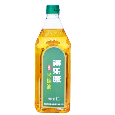 得乐康谷黄金1000MLx2瓶米糠油食用油稻米油稻谷油烹饪炒菜