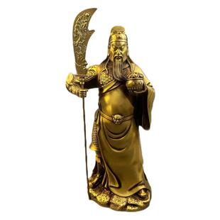 多吉缘铜摆件黄厅铜关爷公礼彩绘关公关二武财神家居客装饰品品